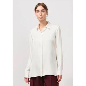 THE ROW Silk Button Up Blouse Ivory Size 2 Quiet Luxury Minimalist Old Money